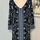 White House | Black Market  Reversible Printed Sheath Dress Black Blue Green Large Photo 0