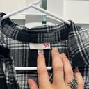 SO Plaid shirt xs button down long sleeve shirt black white  flannel Photo 4