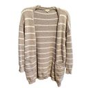 Debut  Cardigan Sweater - Women’s Size M - Tan & White Photo 0