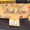 Pink Rose   Women’s Large Navy Yellow Adjustable‎ Strap Faux Button Detail Top Photo 5