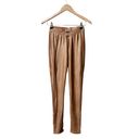 Naked Wardrobe NEW  Drip V-Waist Faux Leather Leggings Pants Brown Small S NWT Photo 1