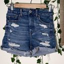 American Eagle  Curvy High Rise Shortie Denim Shorts Photo 1