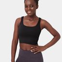 Halara  Basic Black Solid U Neck Workout Cropped Tank Top Size 1x NWT Photo 0