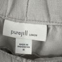 J.Jill  Pure 100% Linen Drawstring Waist Cropped Pants French Gray Size Medium Photo 6