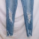 Wax Jean  Light Wash Denim High Rise Button Front Distressed Skinny Jean 5/27 Photo 2