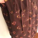 Something Navy NWOT  Brown Floral Button Up Blouse Photo 4