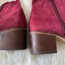 Gianni Bini GB  Sz 9 M Burgundy Red Leather Ankle Booties Boots Nubuck Fall Photo 12