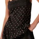 Free People INTIMATELY  black pink polka dot mini lace dress slip M Photo 0