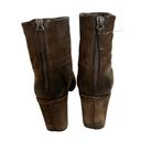 ma*rs èll Chocolate Brown Distressed Leather Block Heel Ankle Bootie 9.5/39.5 Photo 8