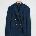 Polo  Ralph Lauren Double Breasted Knitted Blazer Peak Lapel Navy Blue Women's 0 Photo 2