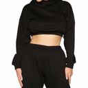 Naked Wardrobe  Black Pullover Cropped Sweatshirt Photo 0