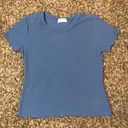 Full Tilt Essentials blue lettuce edge trim t-shirt Photo 2