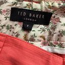 Ted Baker  Coral Pink Wide Leg Straight Pants Womens Size 1 Cotton Striped Photo 6