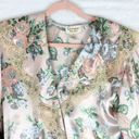 Victoria's Secret Gold Label Vintage Satin Robe Size Medium Floral Lace Midi Photo 2