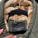 Celebrity Pink Women's  Army Green Olive Bomber Jacket Hooded Size Large EUC Photo 5