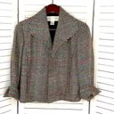 Doncaster  Neon Rainbow Silk Tweed Open Front Crop Blazer Jacket Black Multi 6 Photo 7