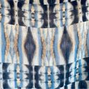 Cynthia Steffe  Ikat Sheer Blue & White Patterned Top with Metallic Gold Thread Photo 3