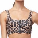 Good American NWT  Performance The Zip Up Sports Bra Leopard Print Photo 0