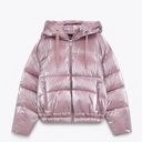 ZARA BLOGGER FAVE Pink Shine Hooded Puffer Jacket Photo 9