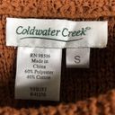 Coldwater Creek  Tan Brown Crochet 3/4 Sleeves Sweater Blouse Size Small Photo 2
