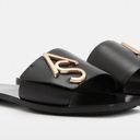 ALL SAINTS Klara Sandals Slippers Black Gold Logo Leather Size 40 Photo 1