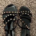 Wild Diva Black Gold Stud Sandals Photo 0