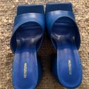 Pretty Little Thing Bright Blue PU Square Toe Extreme Platform Heel Mules Photo 2