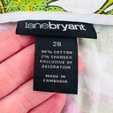 Lane Bryant  Skirt Womens Size 26 White Multi Color Floral Stretch A-Line Mini Photo 4