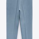 ZARA Small High Waisted Straight Cut Pants - Blue/steel Photo 2