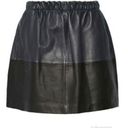 Vince  Lambs Leather Colorblock Skirt Photo 2