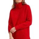 Everlane  Women's Red 100% Wool Knit Ribbed Turtleneck Sweater Size XS Photo 1