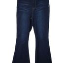 Ymi  Flare Jeans Women's 11/30 Dark Blue Denim Chloe Flare High Rise Raw Hem Photo 0