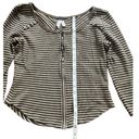 We The Free Free People  military Green Striped Waffle Crop Top shirt size medium Photo 5