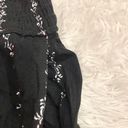 Three Dots Floral Printed Wide Leg Pull On Pants Black Small Photo 6