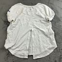 Lululemon  Womens Top Size 6 White Open Back Logo Athletic Short Sleeve Outdoors Photo 1