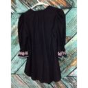 Esley NWT  Bohemian Boho Top Black With White Embroidery Size Small Photo 2