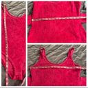 Modcloth  I Want Velour Velour Velour Bodysuit Floral Texture Fuchsia Hot Pink M Photo 11