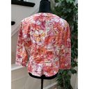 Ruby Rd . Women's Multi Floral Island Leaves Beads Cotton Blazer Jacket Size 14 Photo 6