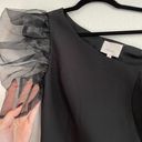 Cinq à Sept Cinq a Sept One Shoulder Tulle Puff Sleeve Black Dress Photo 7