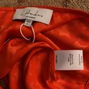 L'Academie L’Academie LA orange/ red camisole w tonal star pattern and tie front NWT S Photo 4