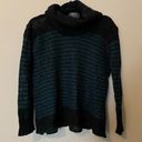 Wooden Ships Black and Blue Stripe Wool Blend Lightweight Sweater Photo 0