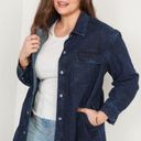 Old Navy  Dark Wash Jean Shacket Denim Button Snap Jacket Womens Size Large Photo 2