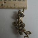 Monet  Vintage Flower Vine Plant Gold Tone Brooch Cluster Rhinestones Pearls Pin Photo 6