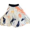 ZARA Asymmetrical Pleated Midi Skirt Sz. S Water Colors Career Full Skirt Photo 0