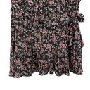 Loft  Pleated Microfloral Belted Short Skirt size XL Black Floral Print Photo 2