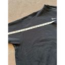 Nike  Womens Hoodie Black Fleece Crewneck Shirt Center Swoosh Boxy Oversized Sz M Photo 6