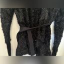 BCBGMAXAZRIA BCBG black eyelash texture fuzzy open belted cardigan size XS Photo 11