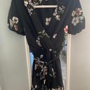 Purple Snow Black Flowy Floral Dress Photo 0