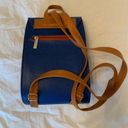 Blue Leather Backpack Photo 1