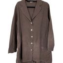 Bryn Walker  Women's Size L Linen Button Front Shirt Long Sleeve Brown *FLAWS Photo 0